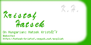 kristof hatsek business card